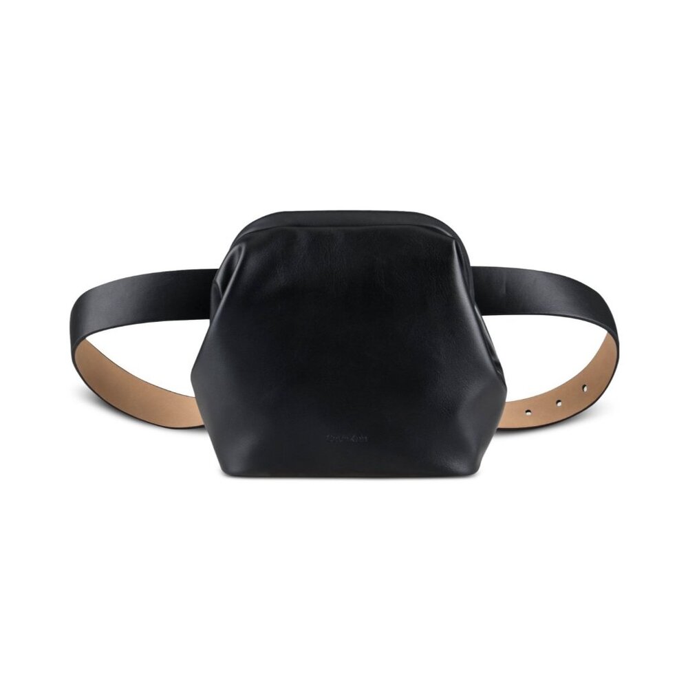 Calvin‎ Klein Women's 3X Black Frog Mouth Belt Bag NWT